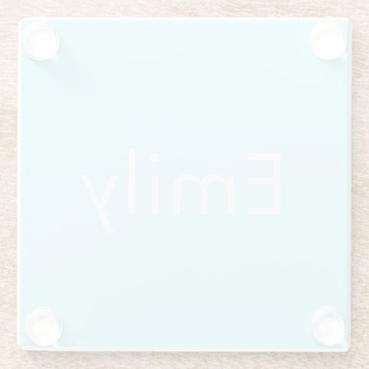 Ihr eigener Name oder Wort | Soft Sky Blue Glasuntersetzer (Rückseite)
