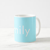 Ihr eigener Name oder Wort | Soft Sky Blue Kaffeetasse (VorderseiteRechts)