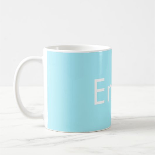 Ihr eigener Name oder Wort | Soft Sky Blue Kaffeetasse (Links)