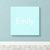 Ihr eigener Name oder Wort | Soft Sky Blue Leinwanddruck (Insitu (Holzboden))