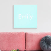 Ihr eigener Name oder Wort | Soft Sky Blue Leinwanddruck (Insitu (Wohnzimmer))