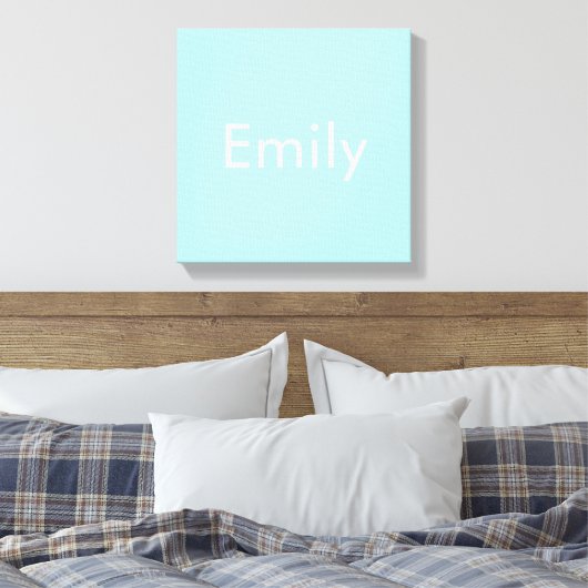 Ihr eigener Name oder Wort | Soft Sky Blue Leinwanddruck (Insitu (Schlafzimmer))