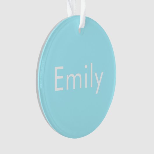 Ihr eigener Name oder Wort | Soft Sky Blue Ornament (Vorderseite)