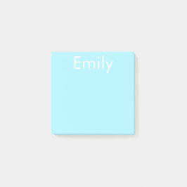 Ihr eigener Name oder Wort | Soft Sky Blue Post-it Klebezettel