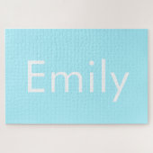 Ihr eigener Name oder Wort | Soft Sky Blue Puzzle (Horizontal)