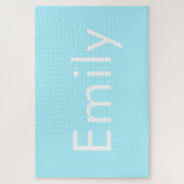 Ihr eigener Name oder Wort | Soft Sky Blue Puzzle (Vertikal)