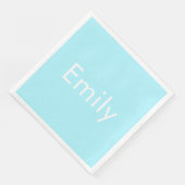Ihr eigener Name oder Wort | Soft Sky Blue Serviette (Ecke)