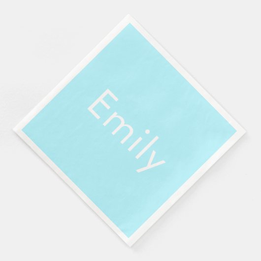 Ihr eigener Name oder Wort | Soft Sky Blue Serviette (Ecke)