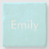 Ihr eigener Name oder Wort | Soft Sky Blue Steinuntersetzer (Vorderseite)