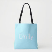 Ihr eigener Name oder Wort | Soft Sky Blue Tasche (Vorderseite)