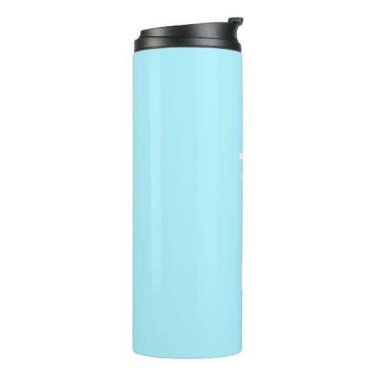 Ihr eigener Name oder Wort | Soft Sky Blue Thermosbecher (Nach links gedreht)