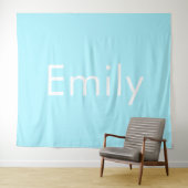 Ihr eigener Name oder Wort | Soft Sky Blue Wandteppich (Beispiel (Horizontal))