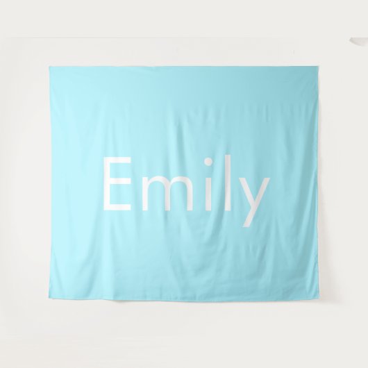 Ihr eigener Name oder Wort | Soft Sky Blue Wandteppich (Vorderseite (Horizontal))