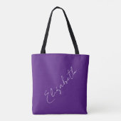 Ihr eigener Name Script Typografie Royal Lila Tasche (Rückseite)
