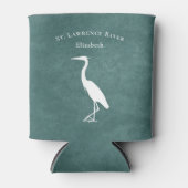 Ihr eigener Text aquamarin Blue Heron Egret Silhou Dosenkühler (Vorderseite)