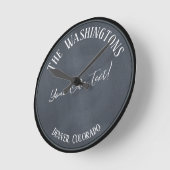 Ihr eigener Text auf der Chalk-Board Textur-Effekt Runde Wanduhr (Winkel)