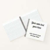 Ihr eigener Text auf der Vorderseite. Schwarzer Te Notizblock (Innenseite)