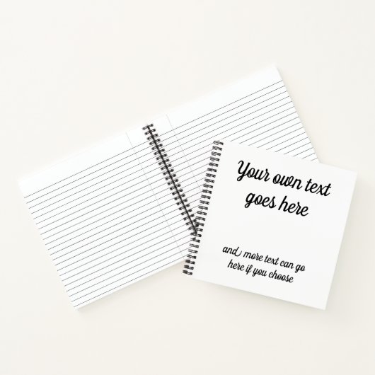 Ihr eigener Text auf der Vorderseite. Schwarzer Te Notizblock (Innenseite)