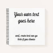 Ihr eigener Text auf der Vorderseite. Schwarzer Te Notizblock (Vorderseite)
