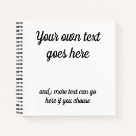 Ihr eigener Text auf der Vorderseite. Schwarzer Te Notizblock