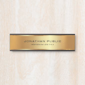 Ihr eigener Text hier Eleganter Glamour Schwarz &  Türschild (Vorderseite )