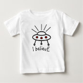 Ihr eigener Text UFO glaubt fliegende Untertasse-A Baby T-shirt (Vorderseite)