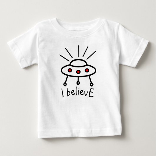 Ihr eigener Text UFO glaubt fliegende Untertasse-A Baby T-shirt (Vorderseite)