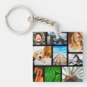 Ihr eigenes 18-Foto Collage Gerahmt Black Schlüsselanhänger (Vorderseite)