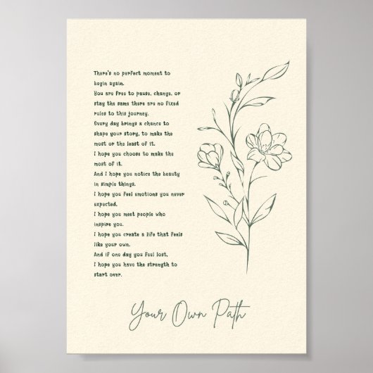 Ihr eigenes, blumengemustertes inspirierendes Post Poster (Vorne)