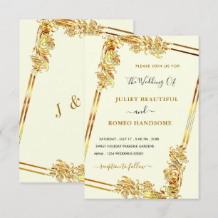 Ihr eigenes Design Art Gerahmt Gold Hochzeit Einla