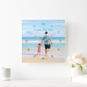 Ihr eigenes Design Foto Text Schriftart Name - Sup Quadratische Wanduhr (Zuhause)