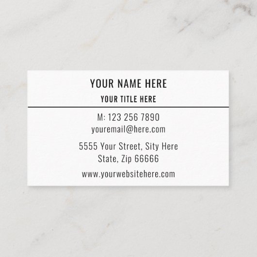 Ihr eigenes Design QR Code Business Card Beispiel Visitenkarte (Rückseite)