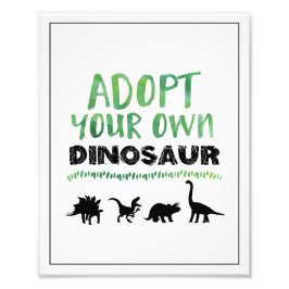 Ihr eigenes Dinosaurier-Geburtstagszeichen adoptie Fotodruck