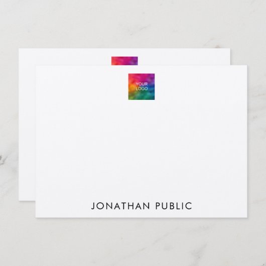 Ihr eigenes Firmenlogo hier Kraftpapier elegant Mitteilungskarte (Vorne/Hinten)