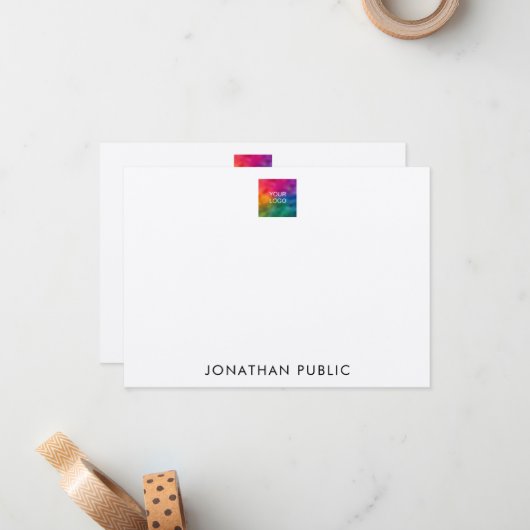 Ihr eigenes Firmenlogo hier Kraftpapier elegant Mitteilungskarte (Vorderseite/Rückseite Beispiel)