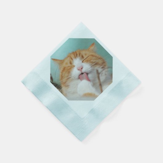 IHR EIGENES FOTO IMAGE Cat's Party Paper Napkins Serviette (Ecke)