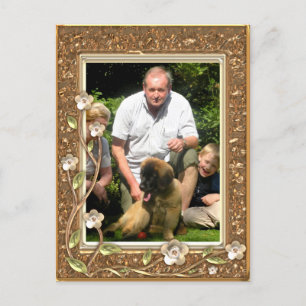 Ihr eigenes Foto in einem Golden Blume Rahmen! - Postkarte