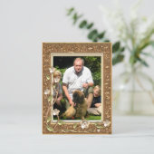 Ihr eigenes Foto in einem Golden Blume Rahmen! - Postkarte (Stehend Vorderseite)