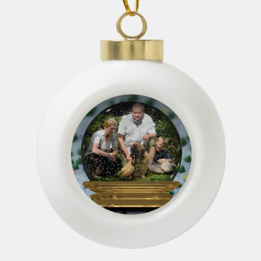 Ihr eigenes Foto in einem Snowglobe Feld! - Keramik Kugel-Ornament (Vorderseite)