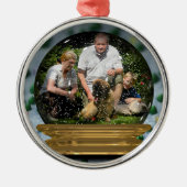 Ihr eigenes Foto in einem Snowglobe Feld! - Ornament Aus Metall (Vorne)