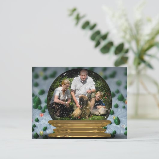 Ihr eigenes Foto in einem Snowglobe Rahmen! - Postkarte (Stehend Vorderseite)