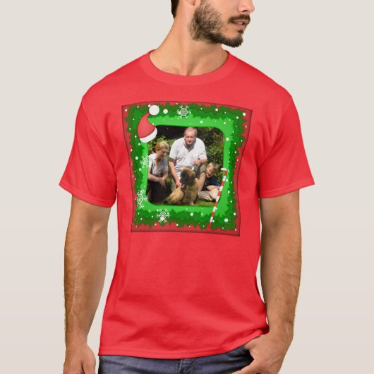 Ihr eigenes Foto in einem Weihnachtsrahmen! - T-Shirt (Vorderseite)