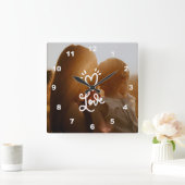 Ihr eigenes Foto Liebe Herzlich willkommen Quadratische Wanduhr (Zuhause)