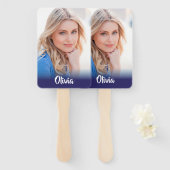 Ihr eigenes Foto Monogram Geburtstaghandlüfter Fächer (Vorne und Hinten)