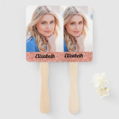 Ihr eigenes Foto Pink Girl Monogram Abschluss Fächer (Vorne und Hinten)