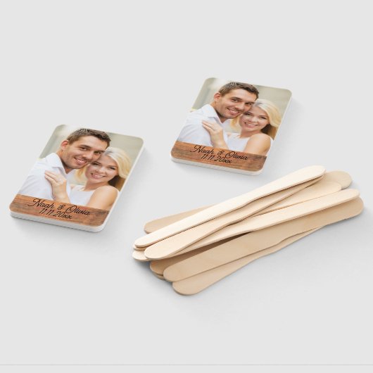 Ihr eigenes Foto Rustikale Verlobte Monogramm Hoch Fächer (Non-assembled)