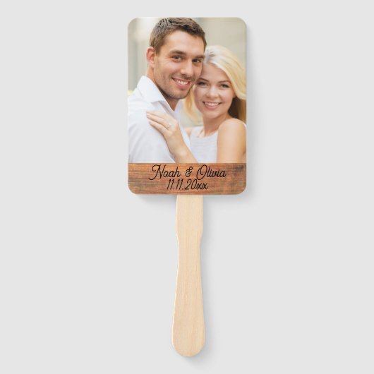 Ihr eigenes Foto Rustikale Verlobte Monogramm Hoch Fächer (Vorderseite)