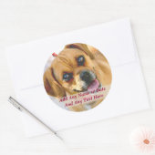 Ihr eigenes Foto und benutzerdefinierte Textkleber Runder Aufkleber (Umschlag)