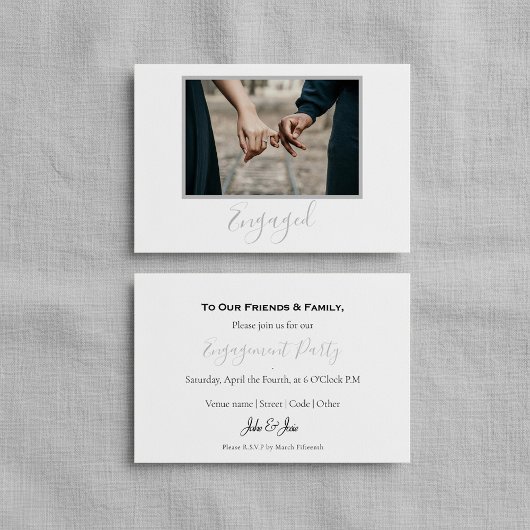 Ihr eigenes Foto, verlobte Party-Karte Dankeskarte