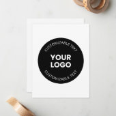 Ihr eigenes hochgeladenes Firmenlogo mit/bearbeite Mitteilungskarte (Vorderseite/Rückseite Beispiel)